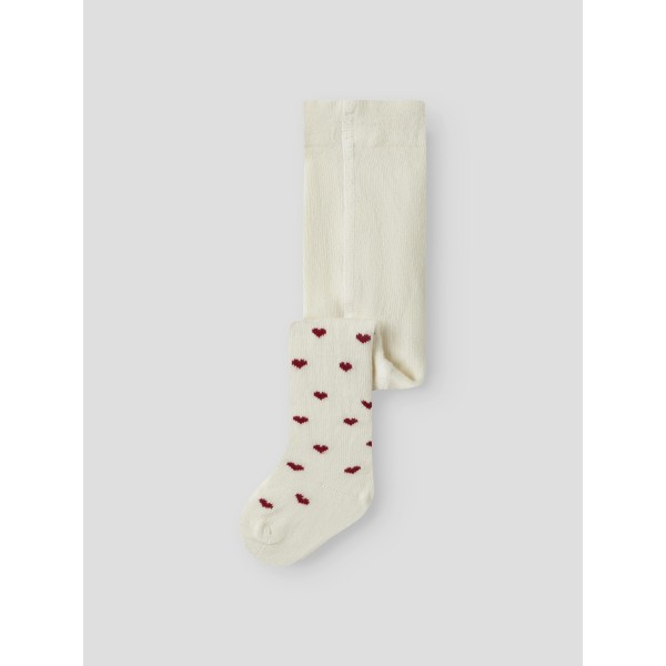 Lil' Atelier - Strømpebuks - Reba - Turtledove Red Hearts