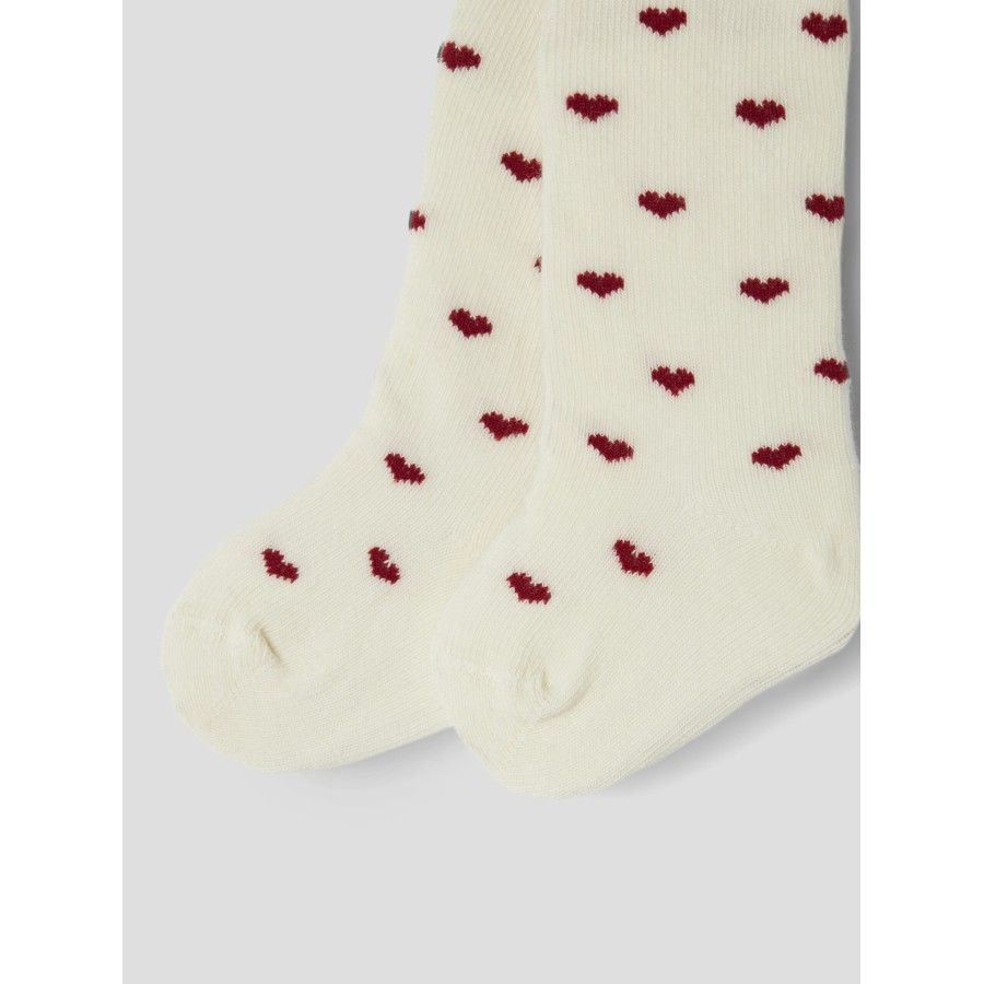Lil' Atelier - Strømpebuks - Reba - Turtledove Red Hearts - Billede 3