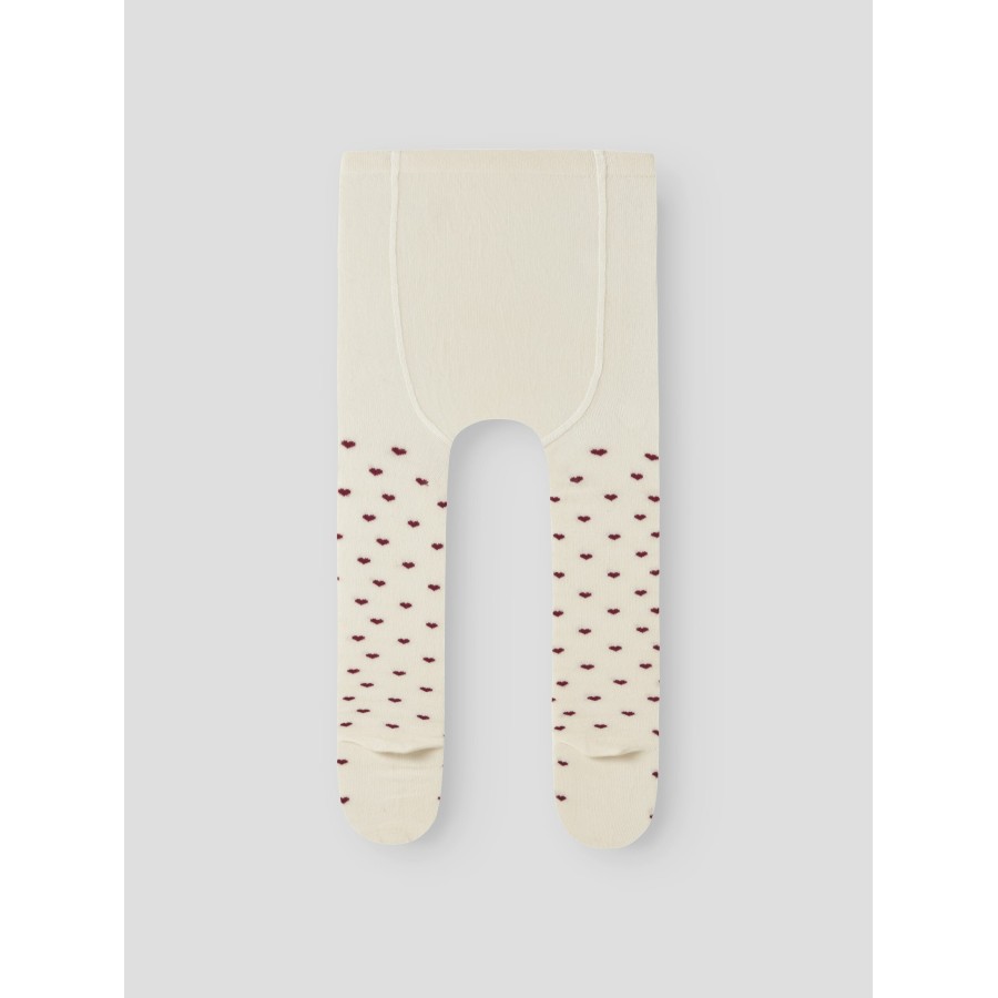 Lil' Atelier - Strømpebuks - Reba - Turtledove Red Hearts - Billede 3
