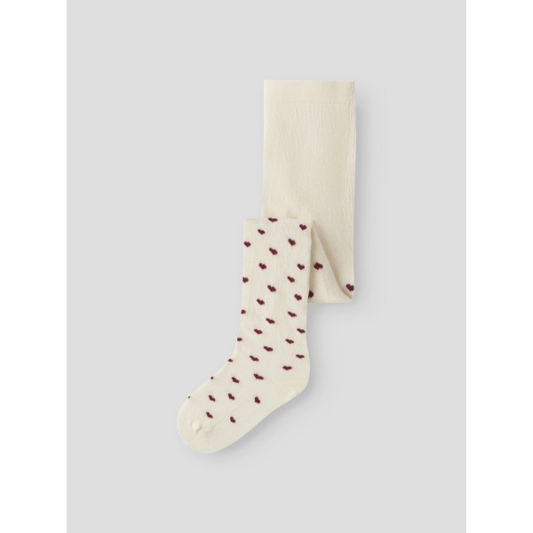 Lil' Atelier - Strømpebuks - Reba - Turtledove Red Hearts