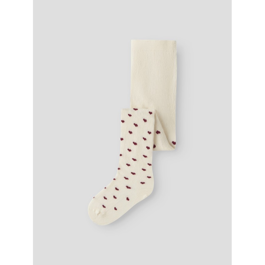 Lil' Atelier - Strømpebuks - Reba - Turtledove Red Hearts