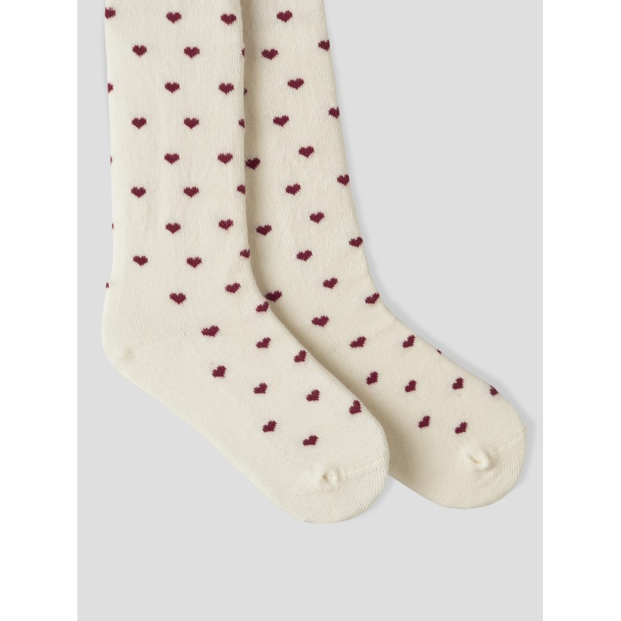 Lil' Atelier - Strømpebuks - Reba - Turtledove Red Hearts - Billede 2
