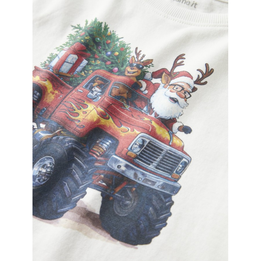 Name It - Jule Bluse - Vosmas - Cloud Dancer Santa - Billede 3