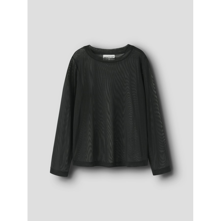 Name It - Mesh Bluse - Ophelia - Black