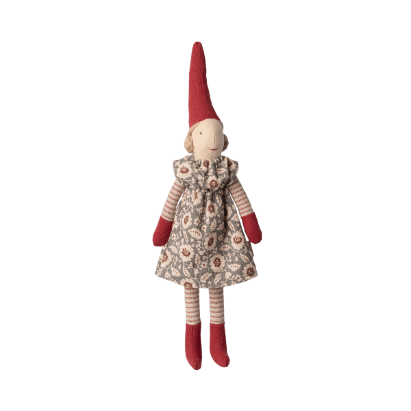 Maileg - Pixy Nisse - Str. 1 - Pige Vinter Grøn Kjole