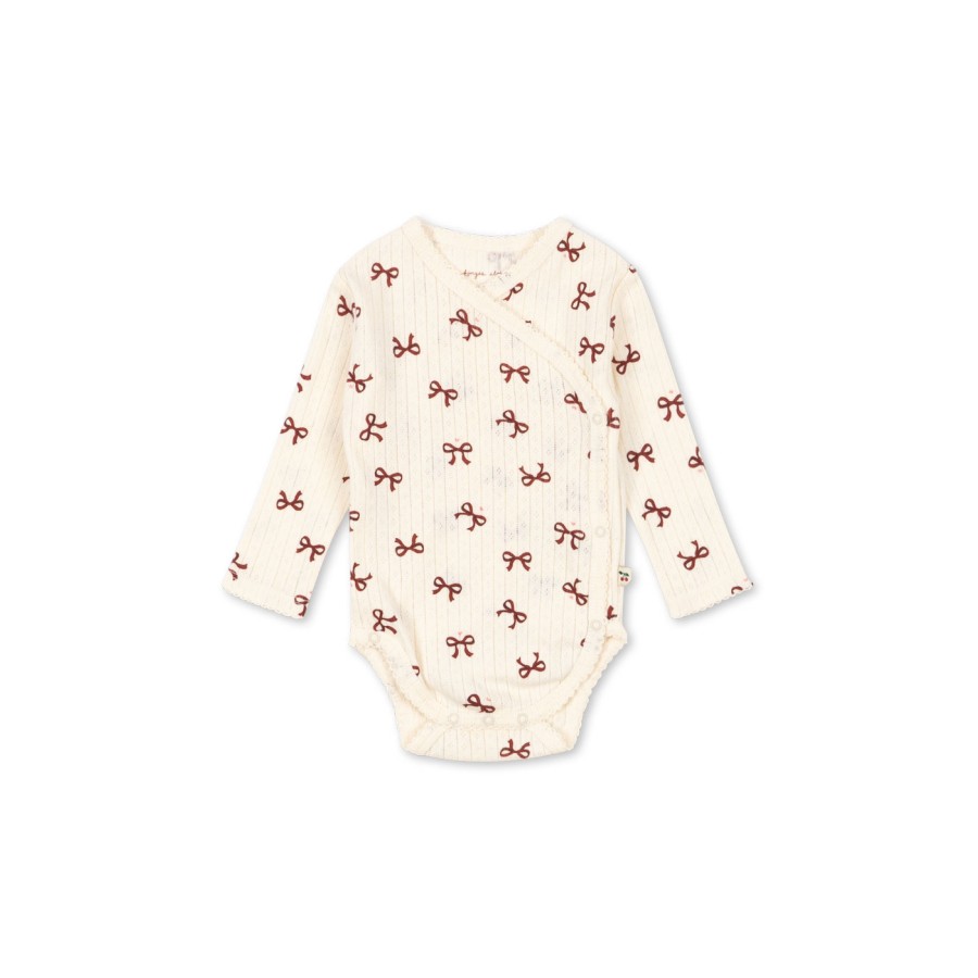 Konges Sløjd - Slå-om-body - Newborn - Minnie - Bow Rouge