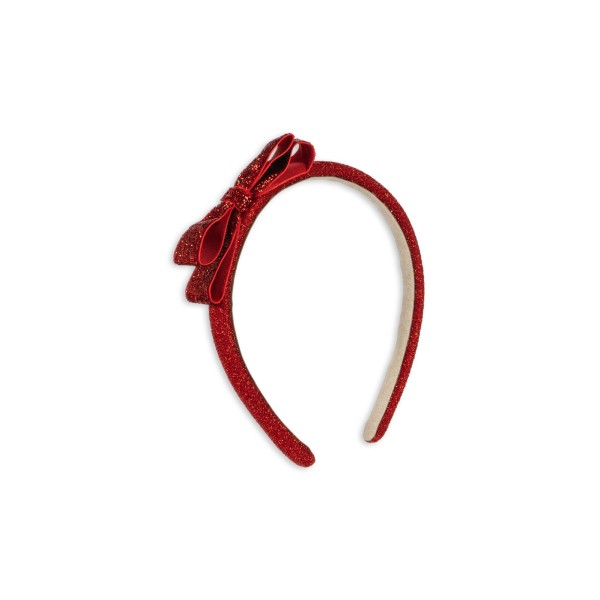 Konges Sløjd - Hårbøjle - Velvet Bow - Red Glitter