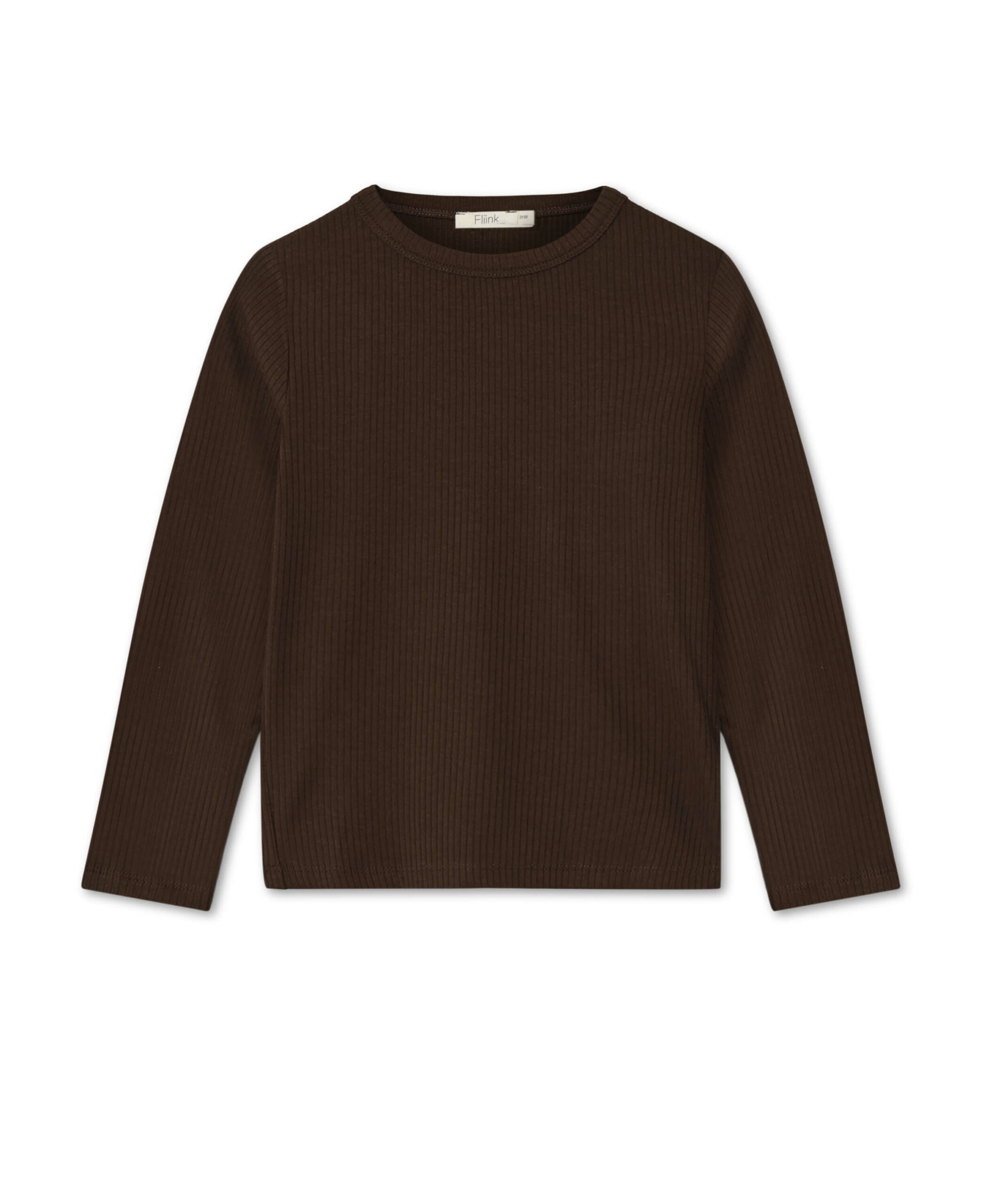 Mørkebrun rib bluse