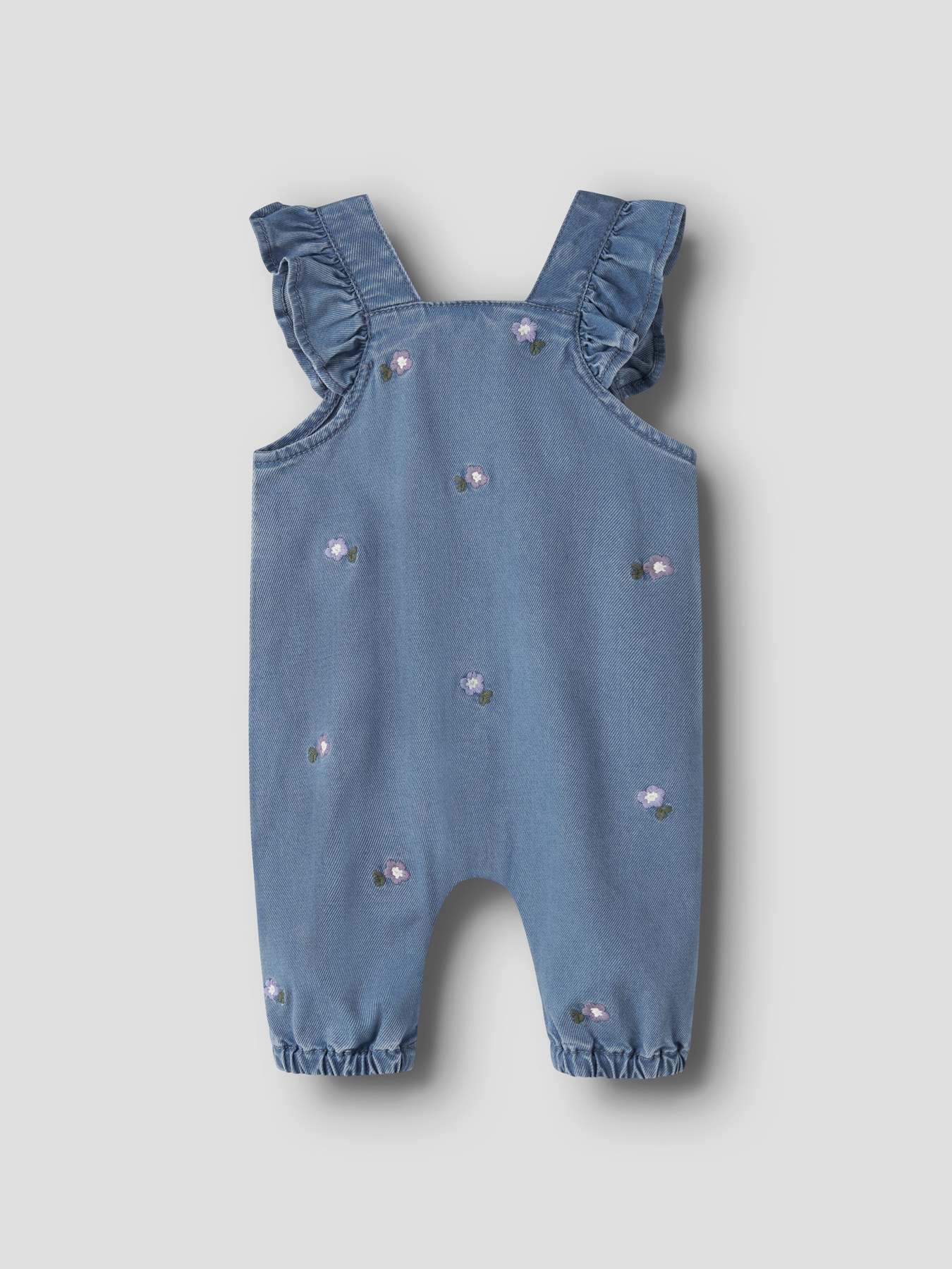 Name It - Overall - Sage - Denim Blue Flower - Billede 3