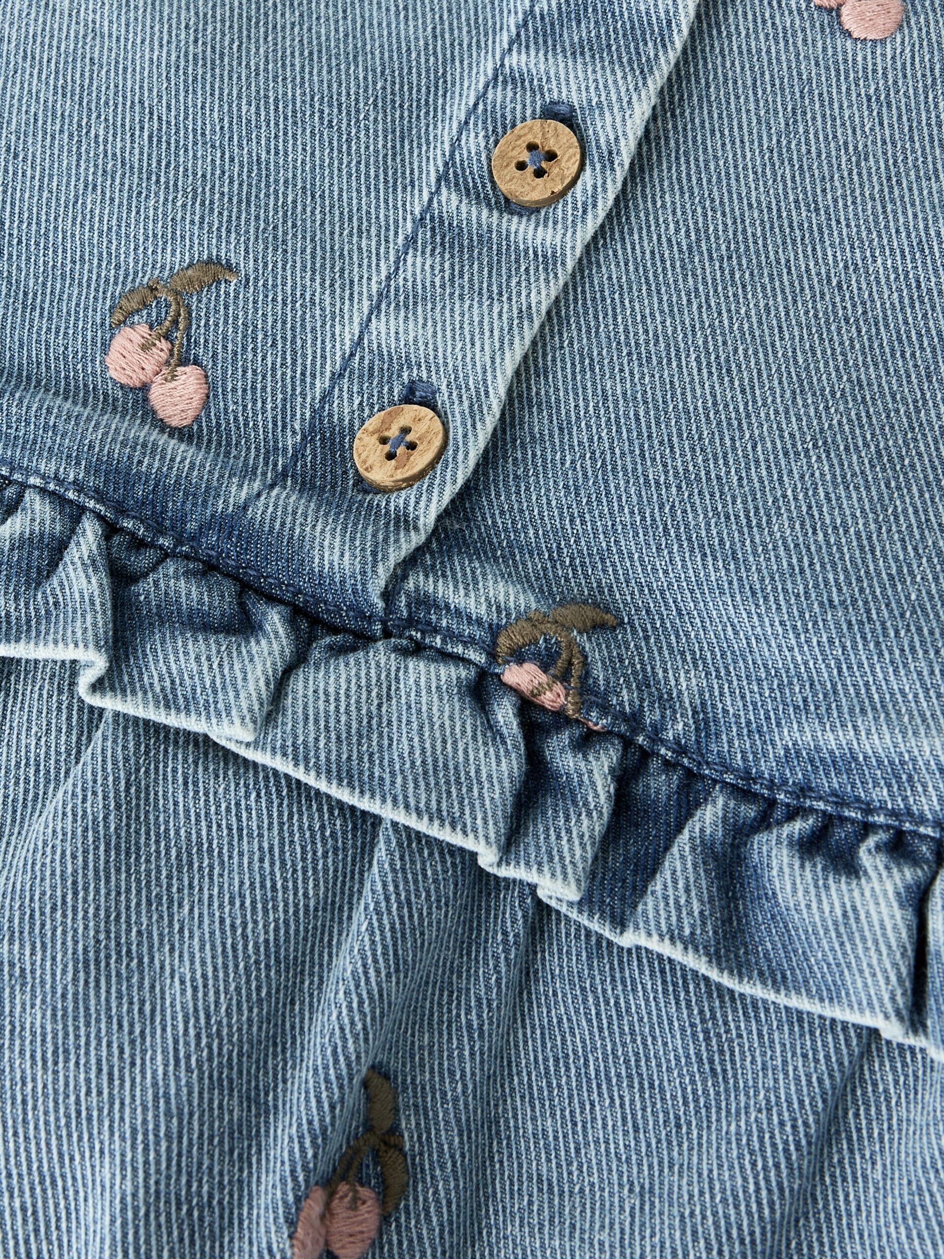Lil’ Atelier – Kjole – Deva – Medium Blue Denim Cherry - Billede 3