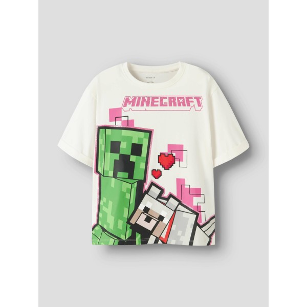 T-shirt med Minecraft og glimmer