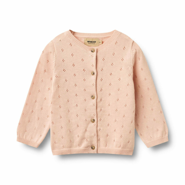 Strikket cardigan til baby pige