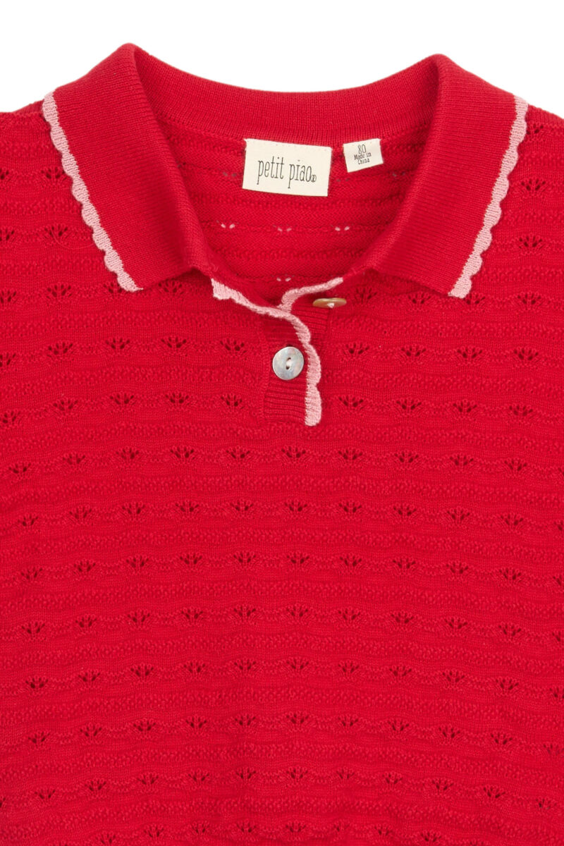 Petit Piao - Kortærmet Strik - Pointelle - Erna - Cinnabar - Billede 3