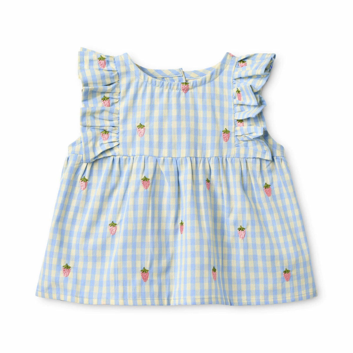 Flöss - Babysæt m. top og bloomers - Mille - Sky Berry Gingham - Billede 4