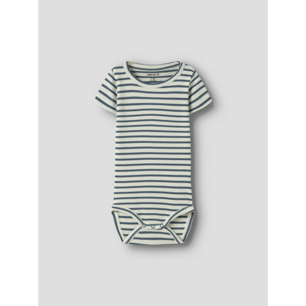 Blå stribet kortærmet body