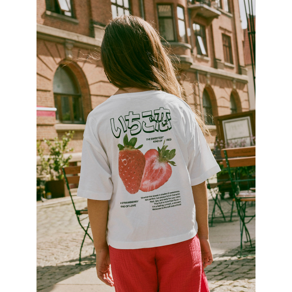 Name It hvid jordbær t-shirt