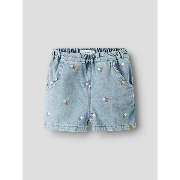 Lil' Atelier denim broderi shorts