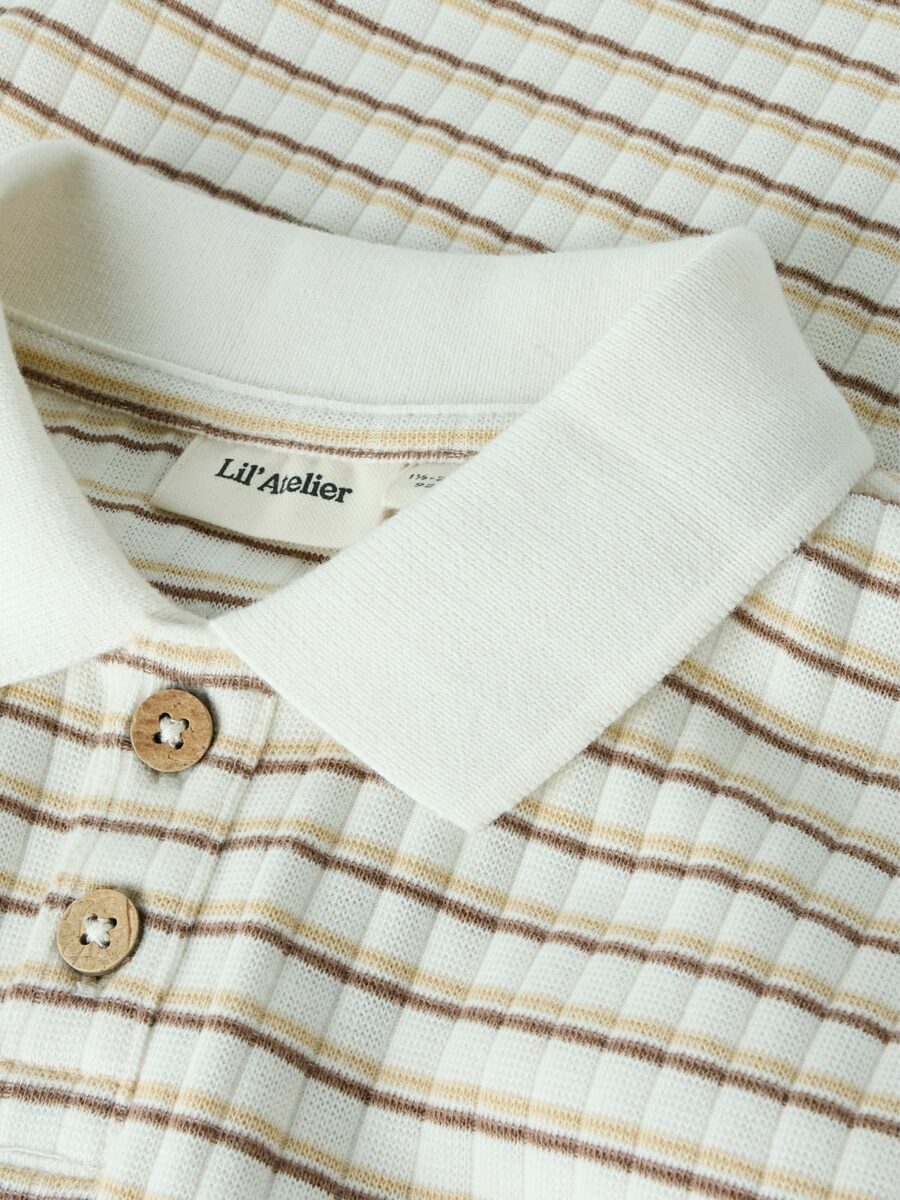 Lil' Atelier - Polo T-shirt - Haldur - Coconut Milk Coca Mocha - Billede 3