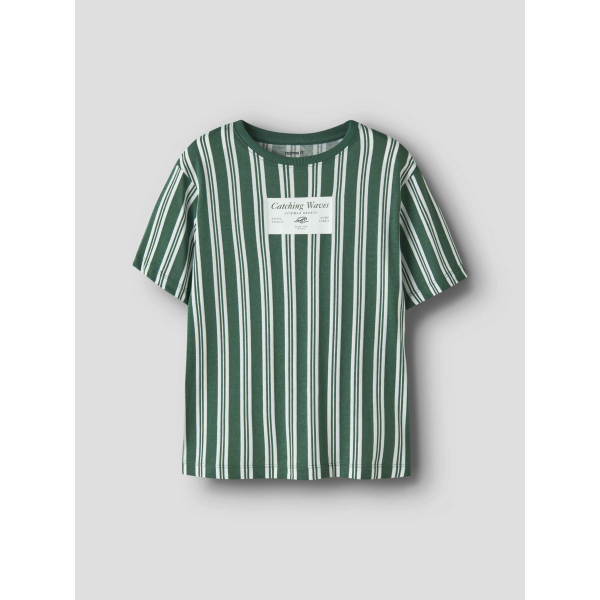 Stribet t-shirt med print