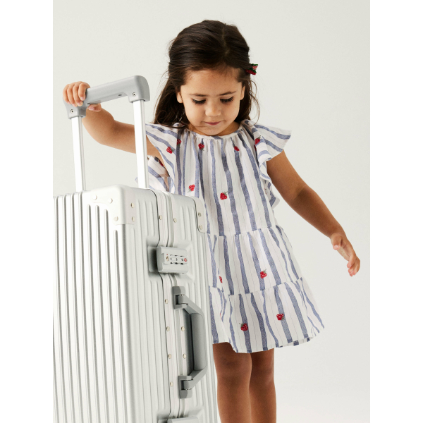 Name It stribet kjole med broderi