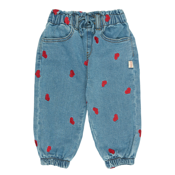 Petit Piao denim buks med hjerter