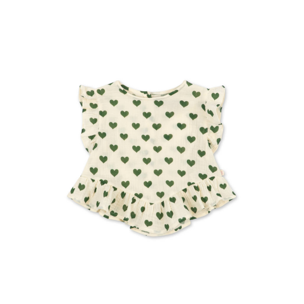 Konges Sløjd top med grønne hjerter