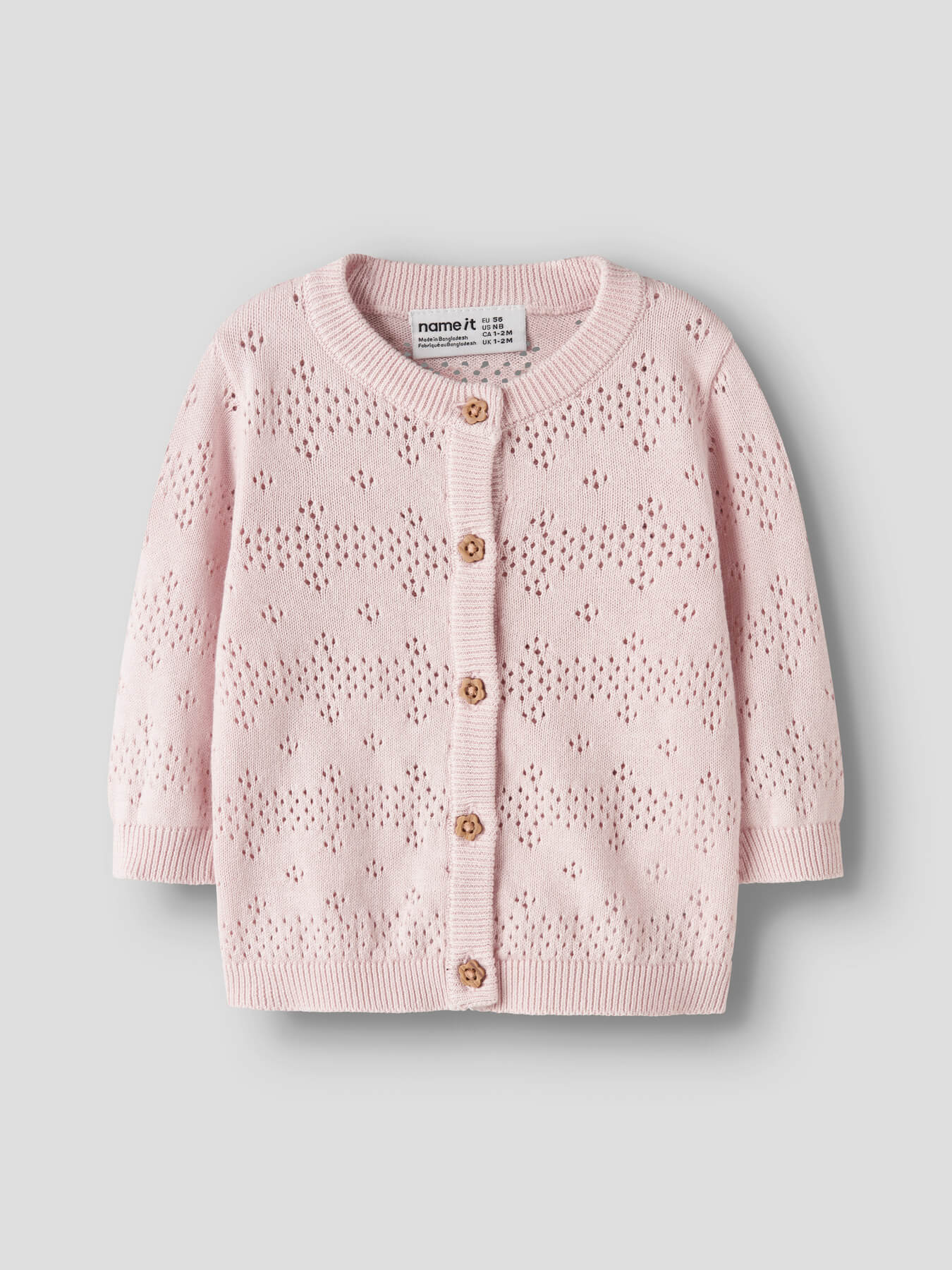 Lyserød cardigan til baby pige