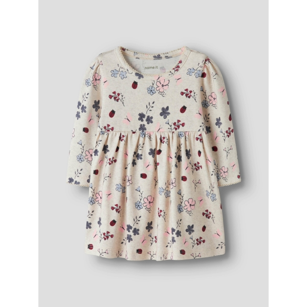 Baby kjole med blomster og mariehøns