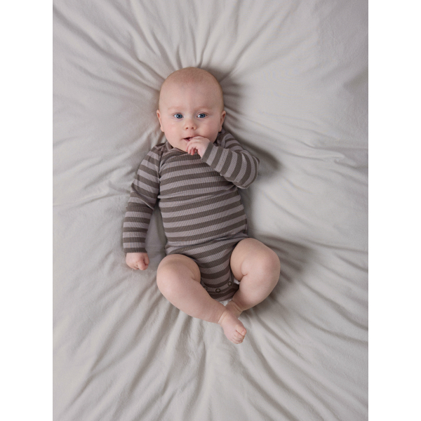 Stribet rib body til baby