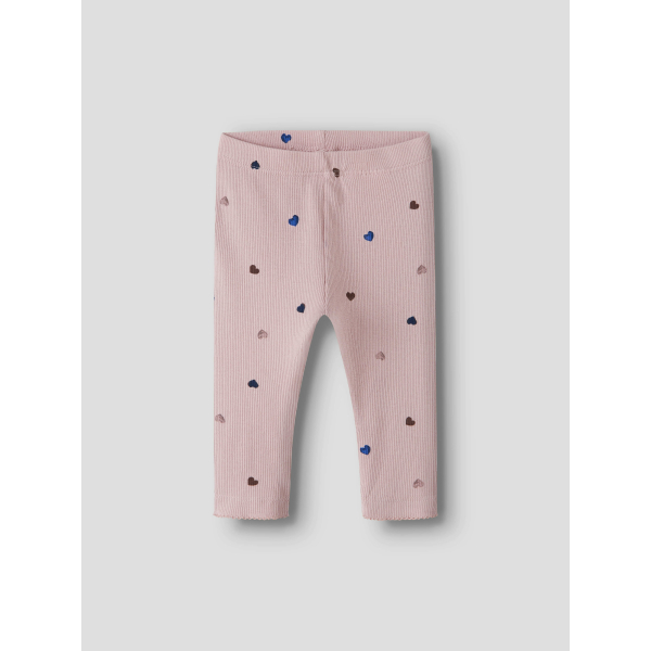 Rib leggings til baby med hjerter