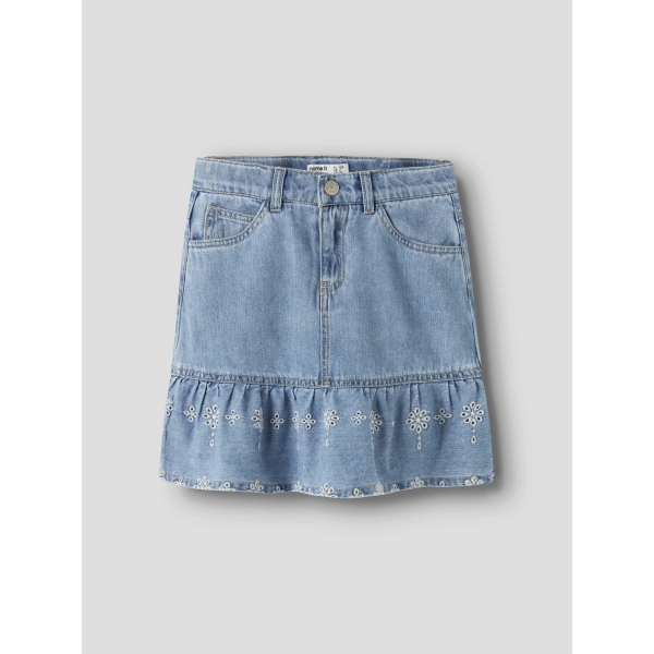Name It - Nederdel - Hallie - Light Blue Denim Anglaise