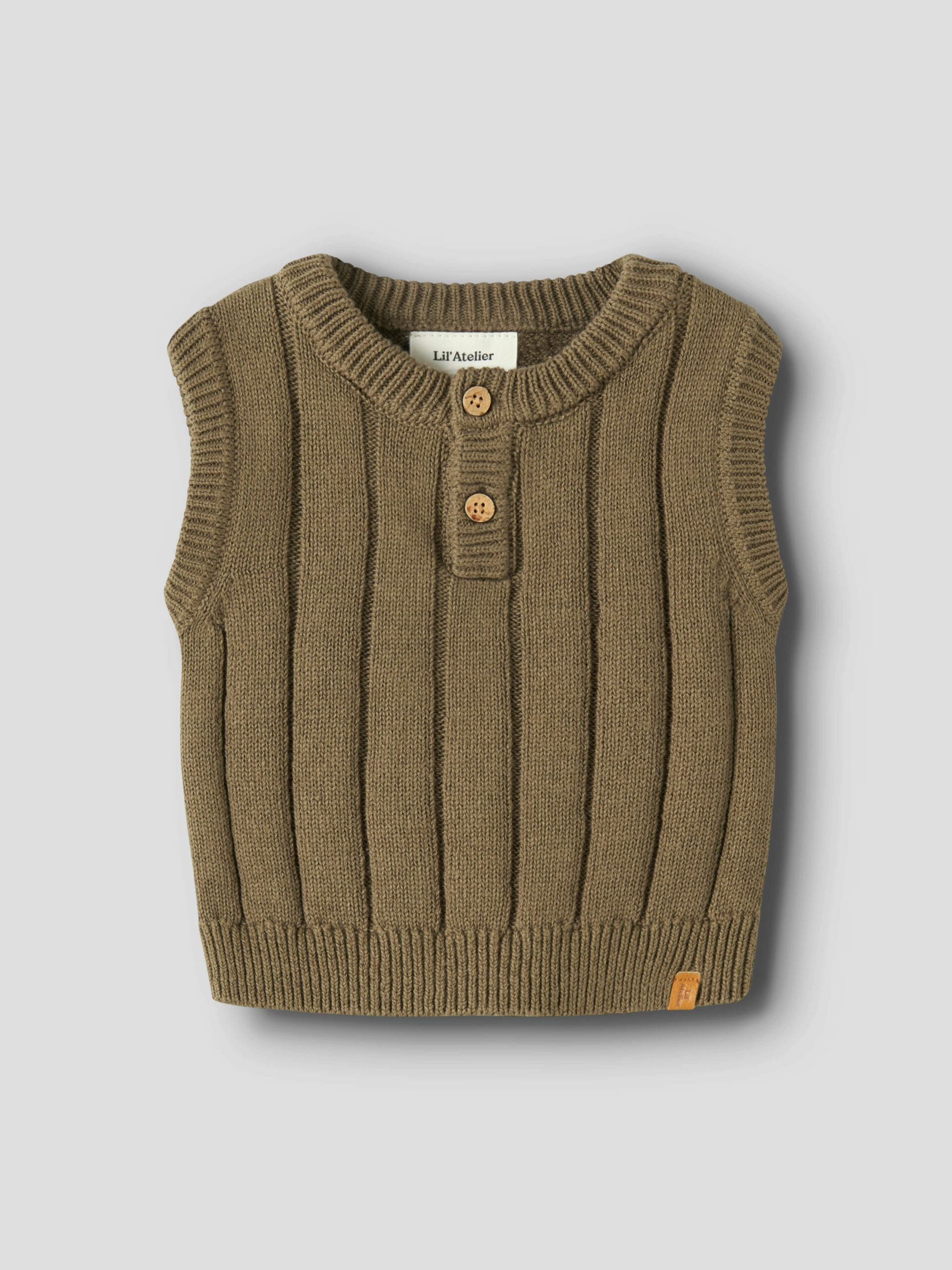 Lil' Atelier - Strik Vest - Lomon - Kangaroo - Billede 3