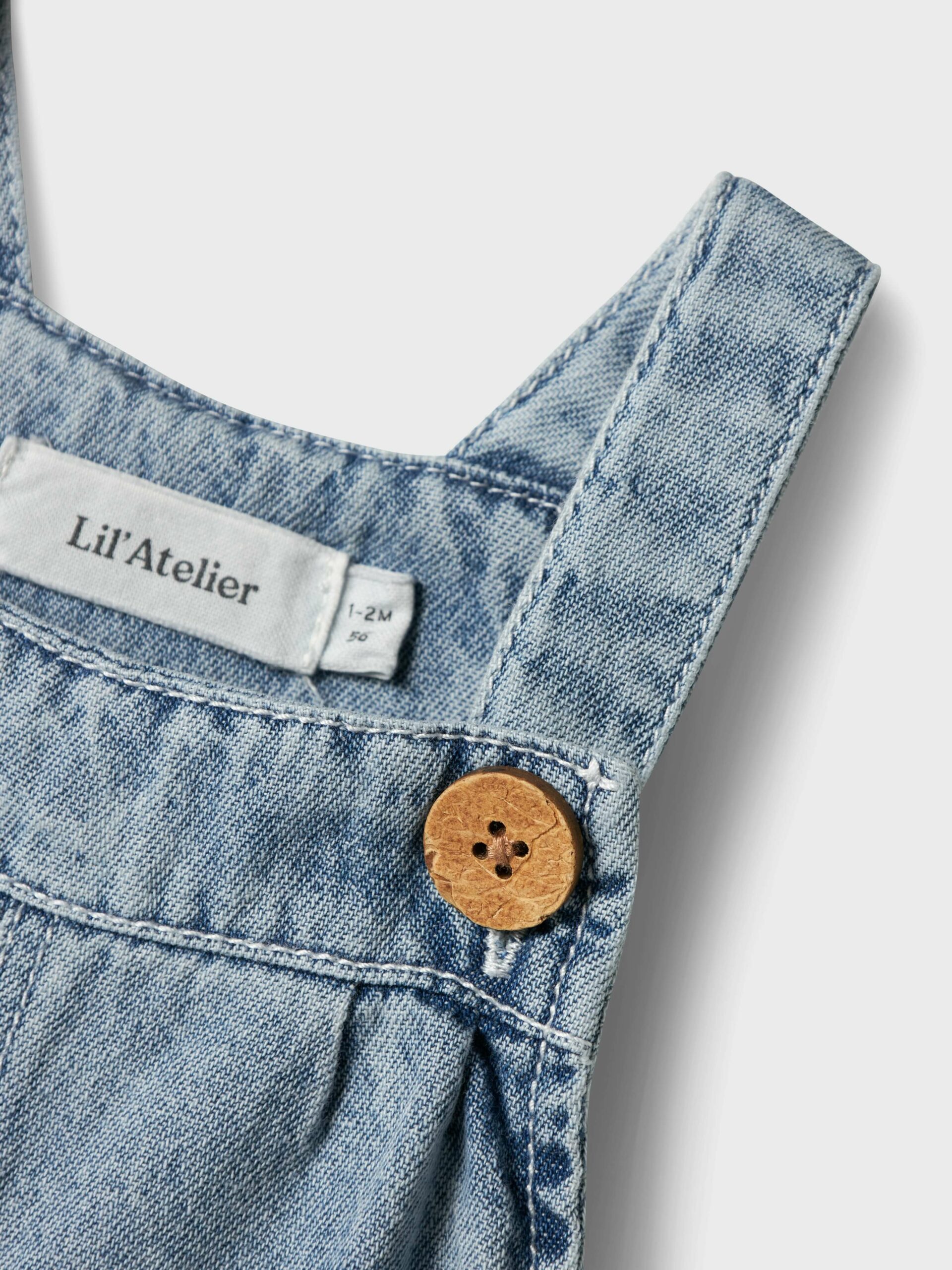 Lil' Atelier - Short Overall - Funda 4331 - Medium Blue Denim - Billede 3