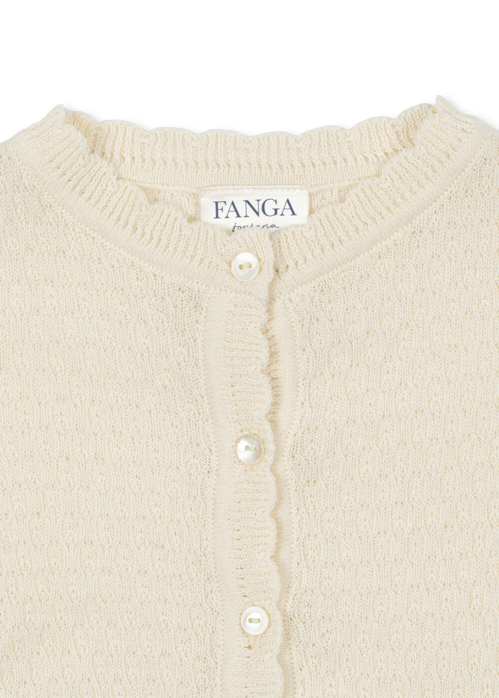 Konges Sløjd - Cardigan - Fanga Venti Pointelle - Antique White - Billede 3