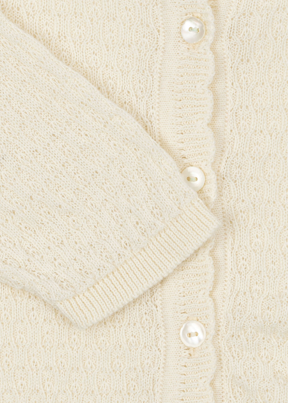 Konges Sløjd - Cardigan - Fanga Venti Pointelle - Antique White - Billede 2