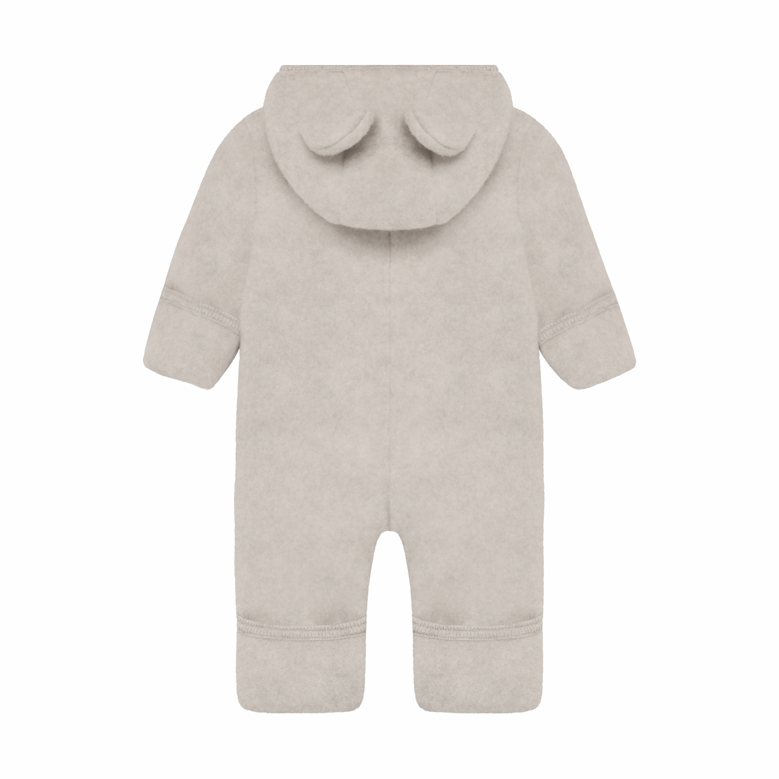 Huttelihut - Uld Fleece køredragt m. ører - Light Camel Melange - Billede 2