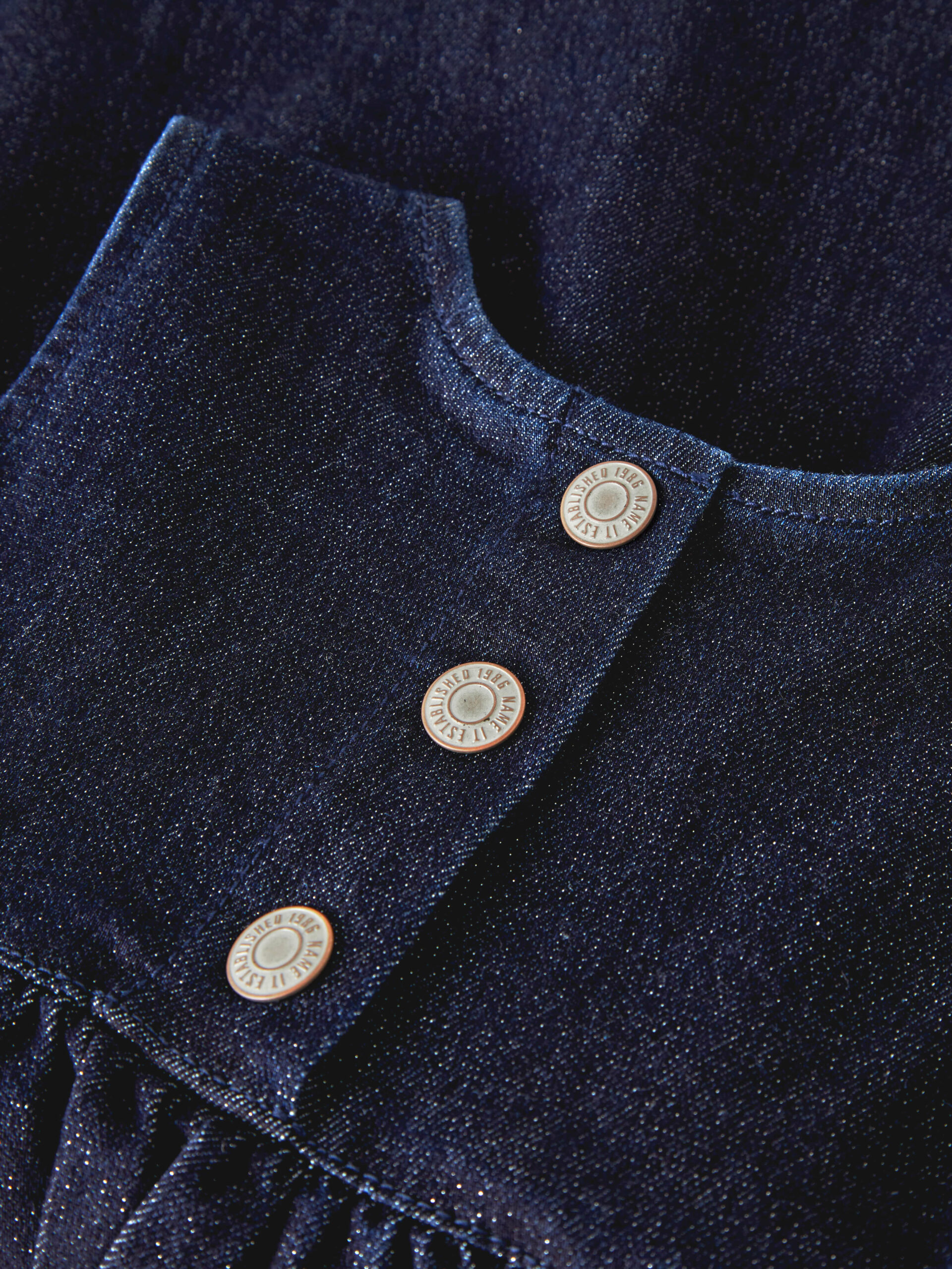Name It - Kjole - Ella - Dark Blue Denim Glitter - Billede 3