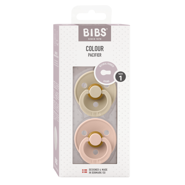 Bibs - 2-pak - Sut - Rund - Latex - Vanilla Blush