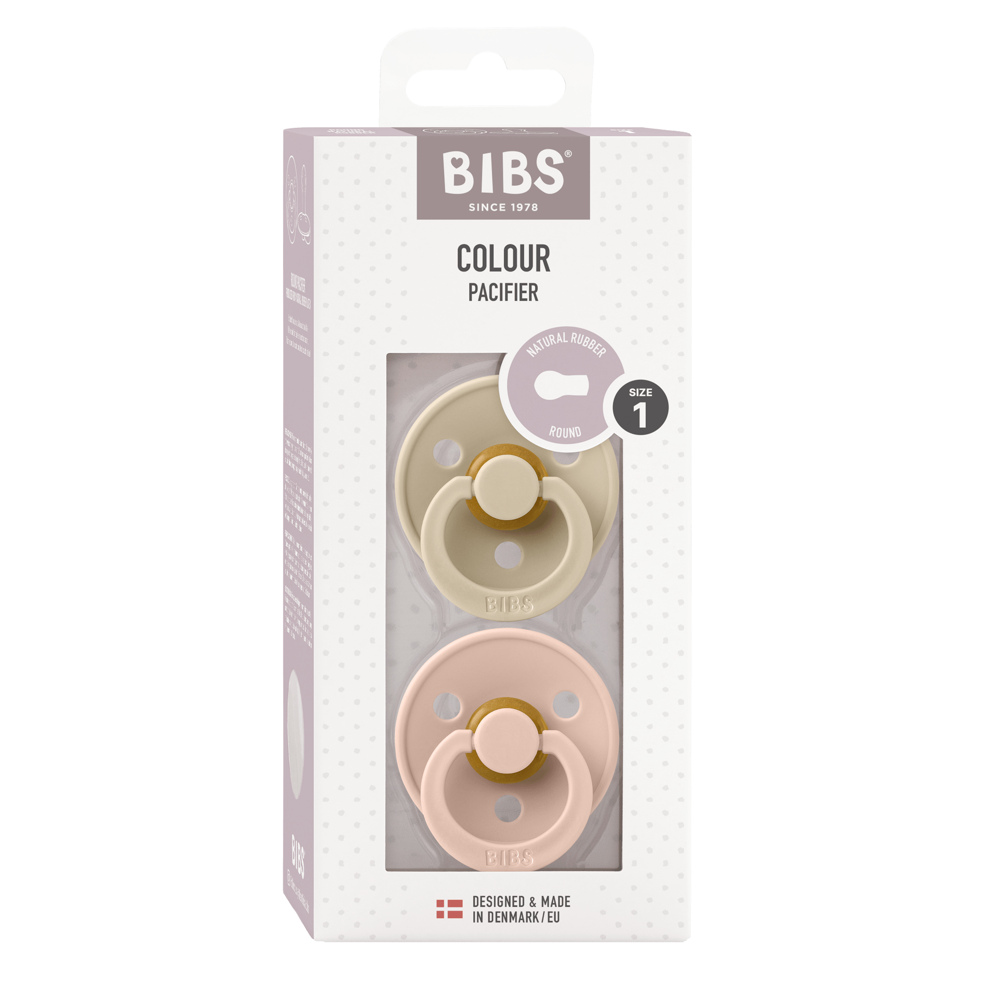 Bibs - 2-pak - Sut - Rund - Latex - Vanilla Blush