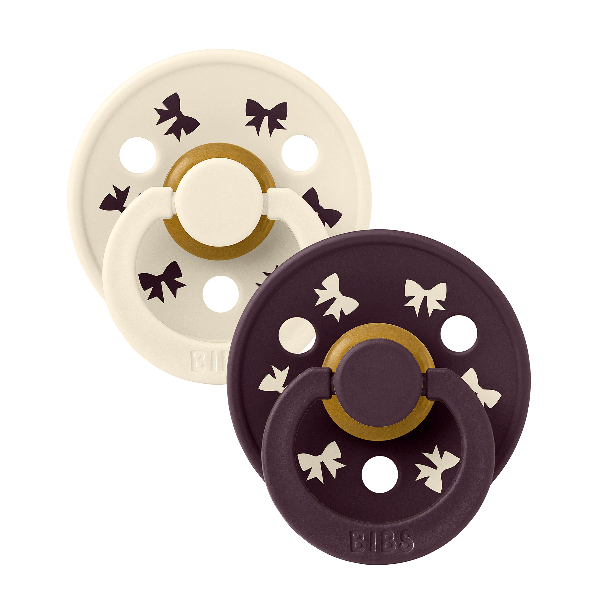 Bibs - 2-pak - Sut - Rund - Latex - Holiday Leaf - Ivory Plum