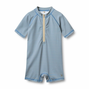 Wheat - UV Badedragt - Cas - Blue Swim Stripe