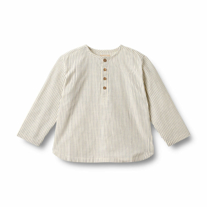 Wheat - Skjorte - Bjørk - Dark Blue Stripe