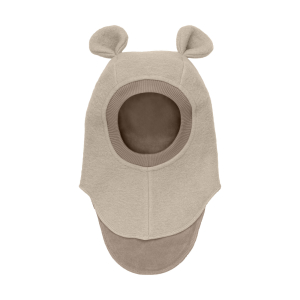 Huttelihut - Elefanthue m. ører - Uld - Teddy - Sand Melange