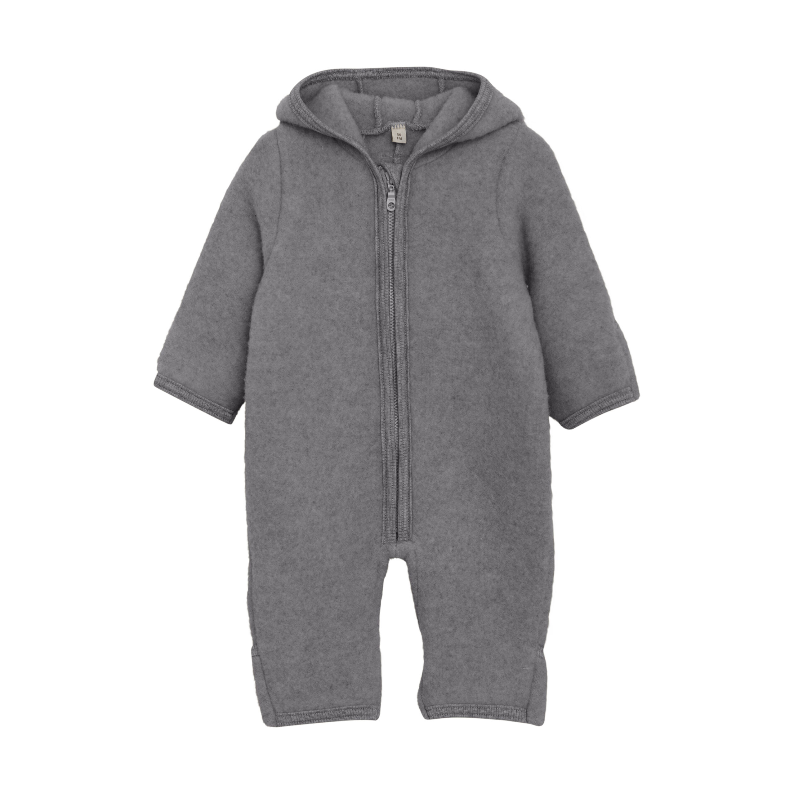 Huttelihut - Fleece Køredragt m. kaninører - Uld - Medium Grey Melange