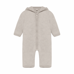 Huttelihut - Uld Fleece køredragt m. ører - Light Camel Melange