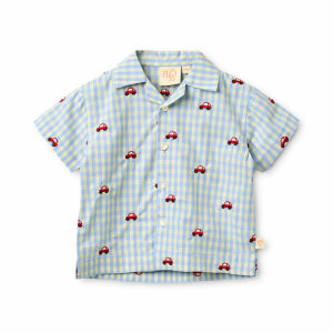 Flöss - Kortærmet Skjorte - Albert - Blue Gingham