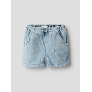 Lil' Atelier - Shorts - Funda - Medium Blue Denim Embroidery