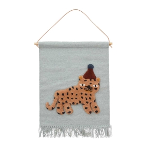 OYOY - Væg-tæppe - Leopard - Dusty blue