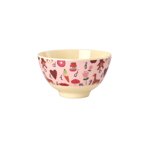 Rice - Melamin skål - Pink ABC
