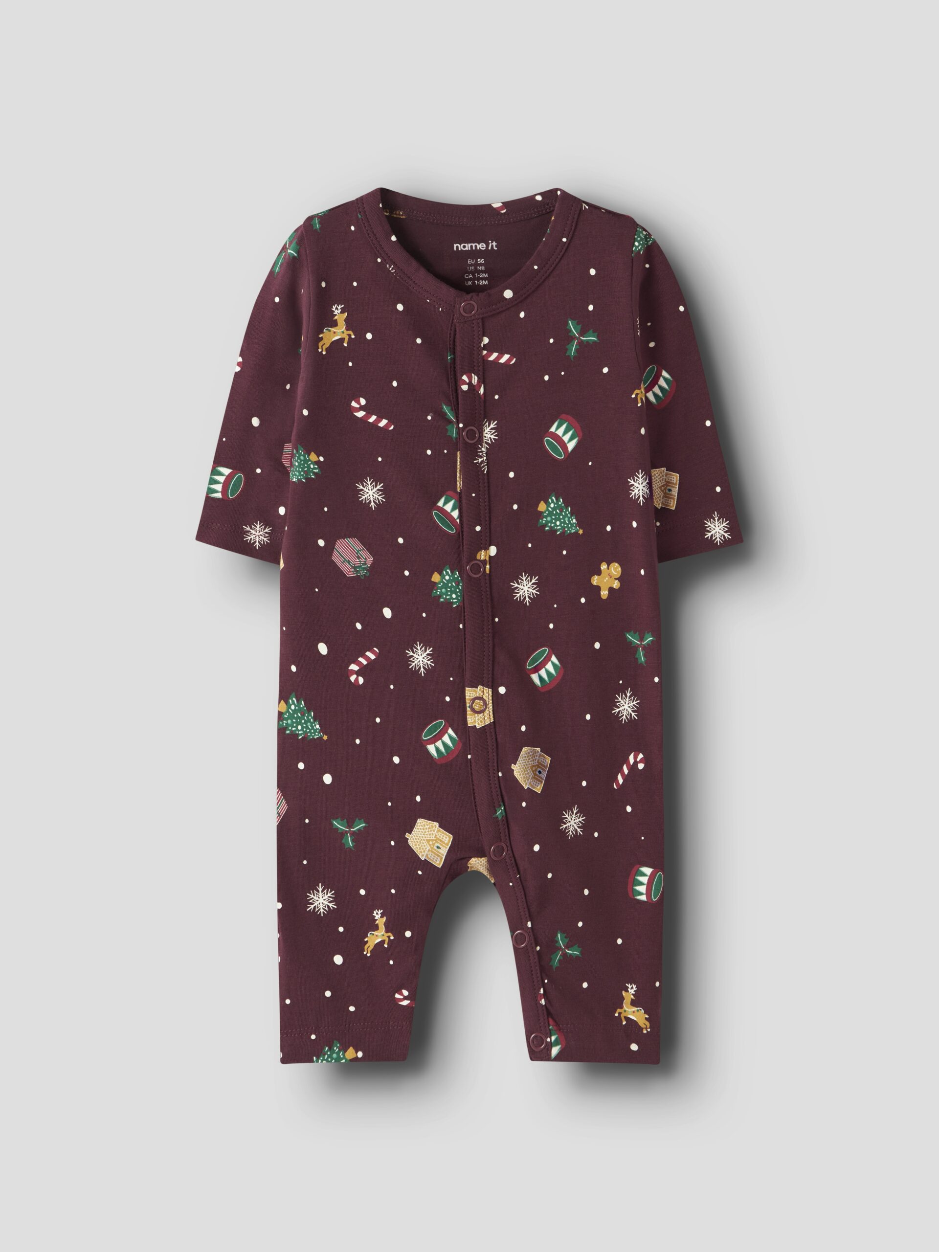 Name It - Julenattøj - Heldragt - Vismas - Burgundy Xmas AOP